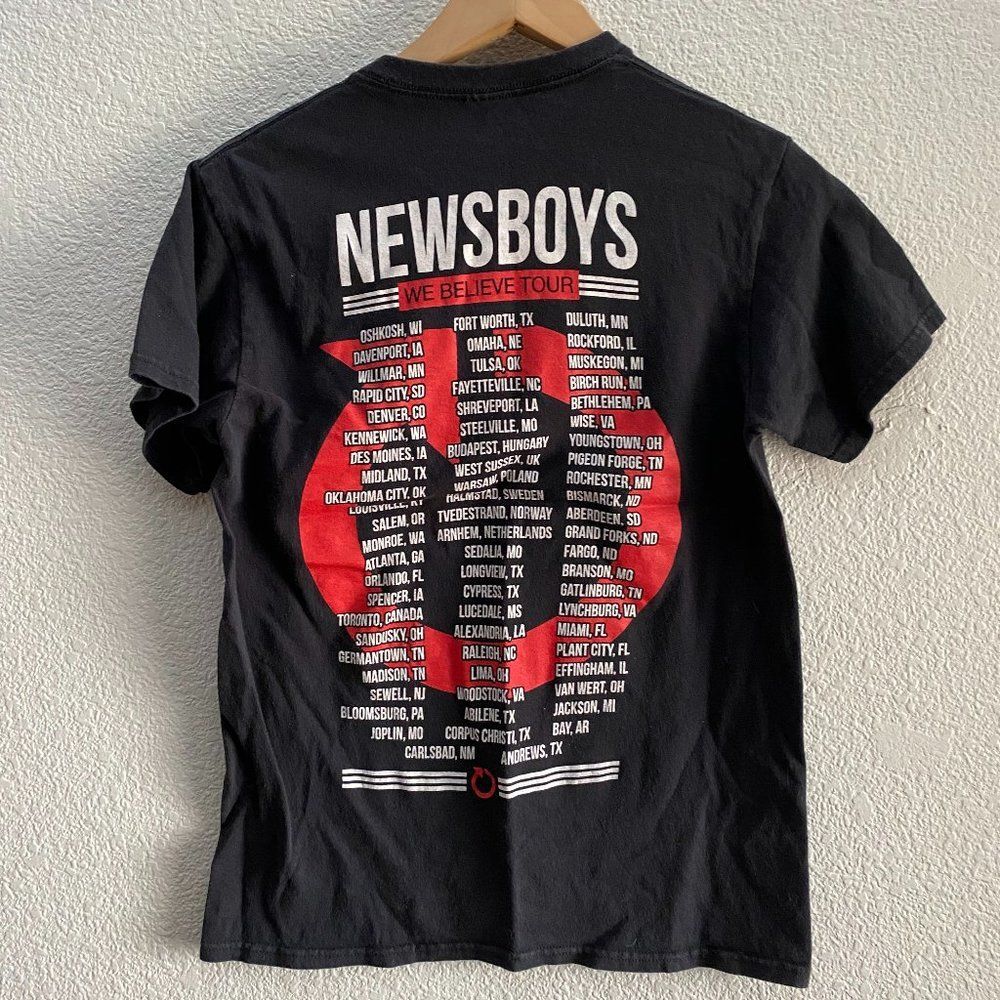 Newsboys Restart We Believe Tour Dates On Back Black T-Shirt Adult Unisex Small